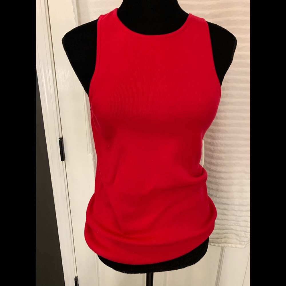 NWT Anthropologie red sleeveless sweater. NWT